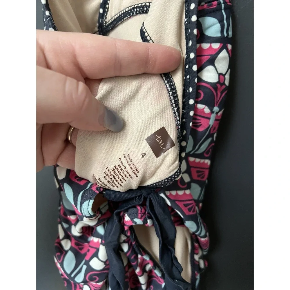 Tea Collection one piece  Butterfly Polka dot Swimsuit Girls Size 4